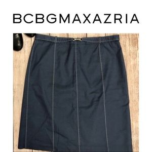 BCBGMaxAzria belted denim pencil skirt size 8 90s